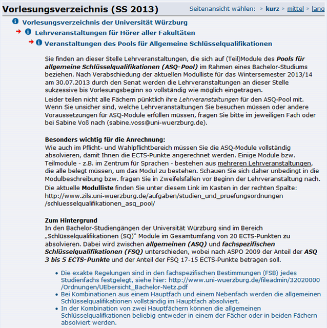 Screenshot von SB@home – Pool der allgemeinen Schlüsselqualifikationen.
